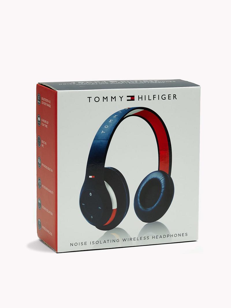 Női Tommy Hilfiger Noise Isolating Wireless Headphones Technology Sötétkék Piros Fehér | HU 690NWY